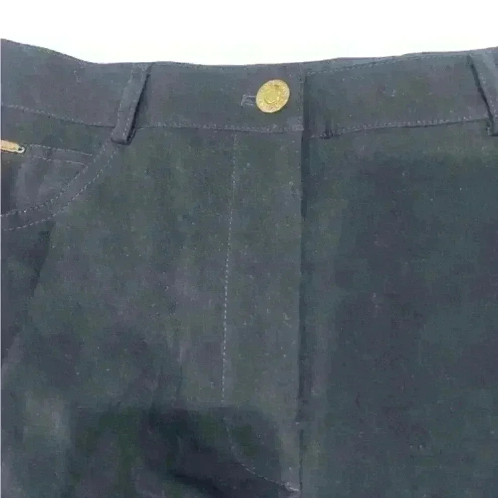 Vintage ST JOHN SPORT by Marie Gray Black Faux Suede Straight Pants Poly Blend 6 - Picture 5 of 12